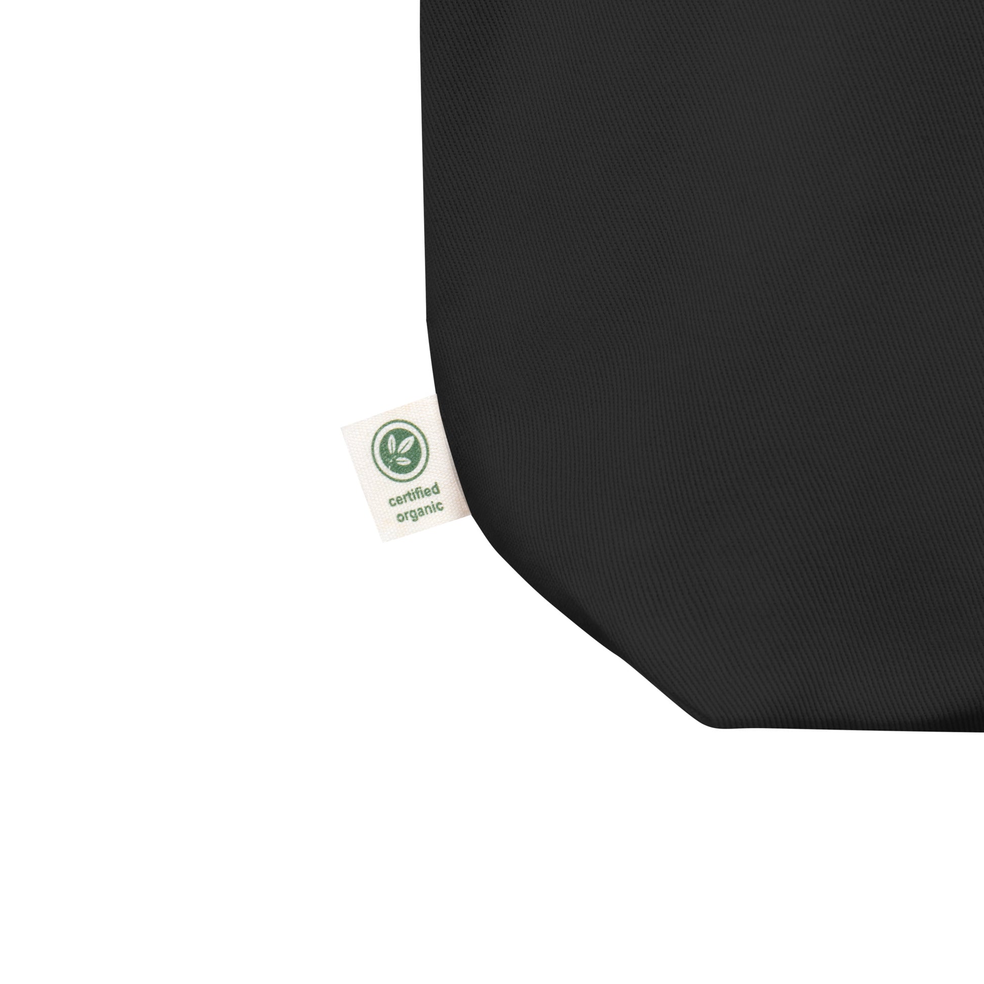 Close up of Âme Atelier embroidered tote bag in black