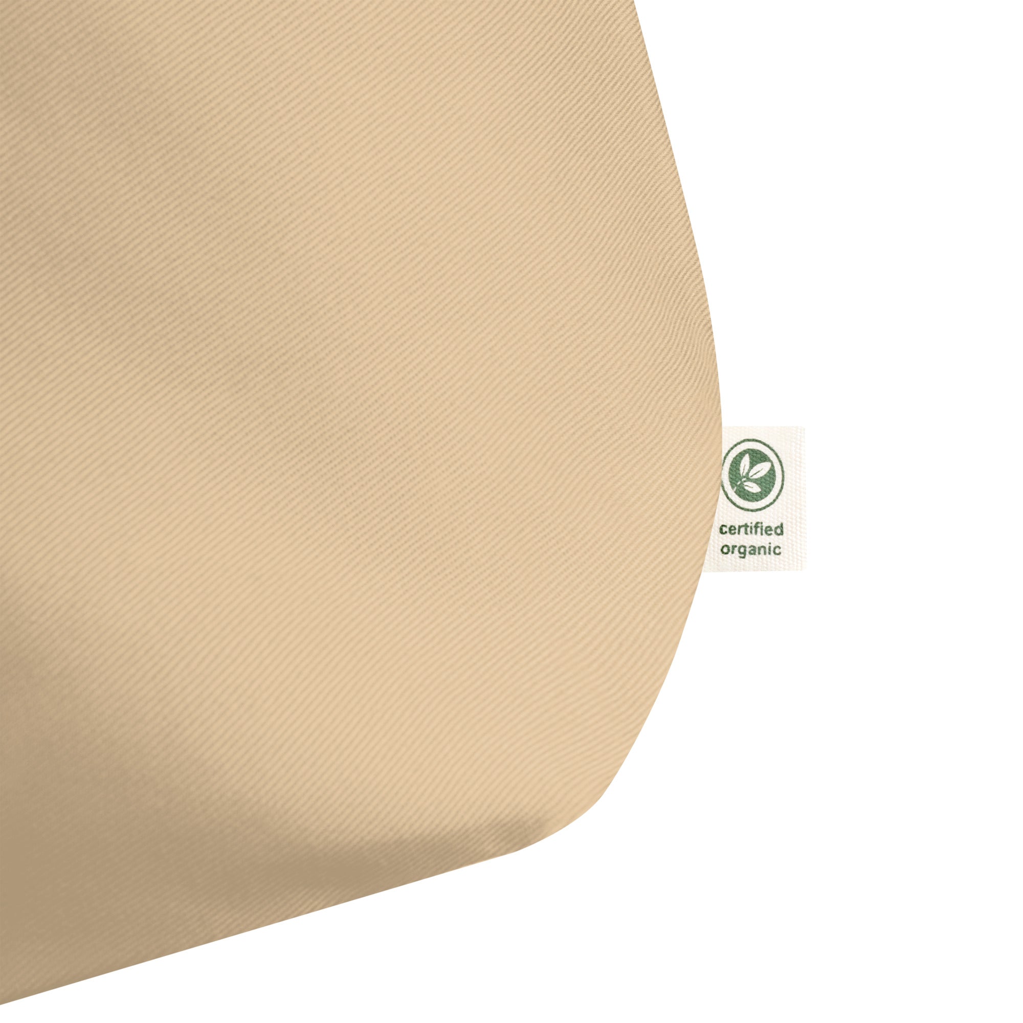 Close up of Âme Atelier embroidered large tote bag in beige