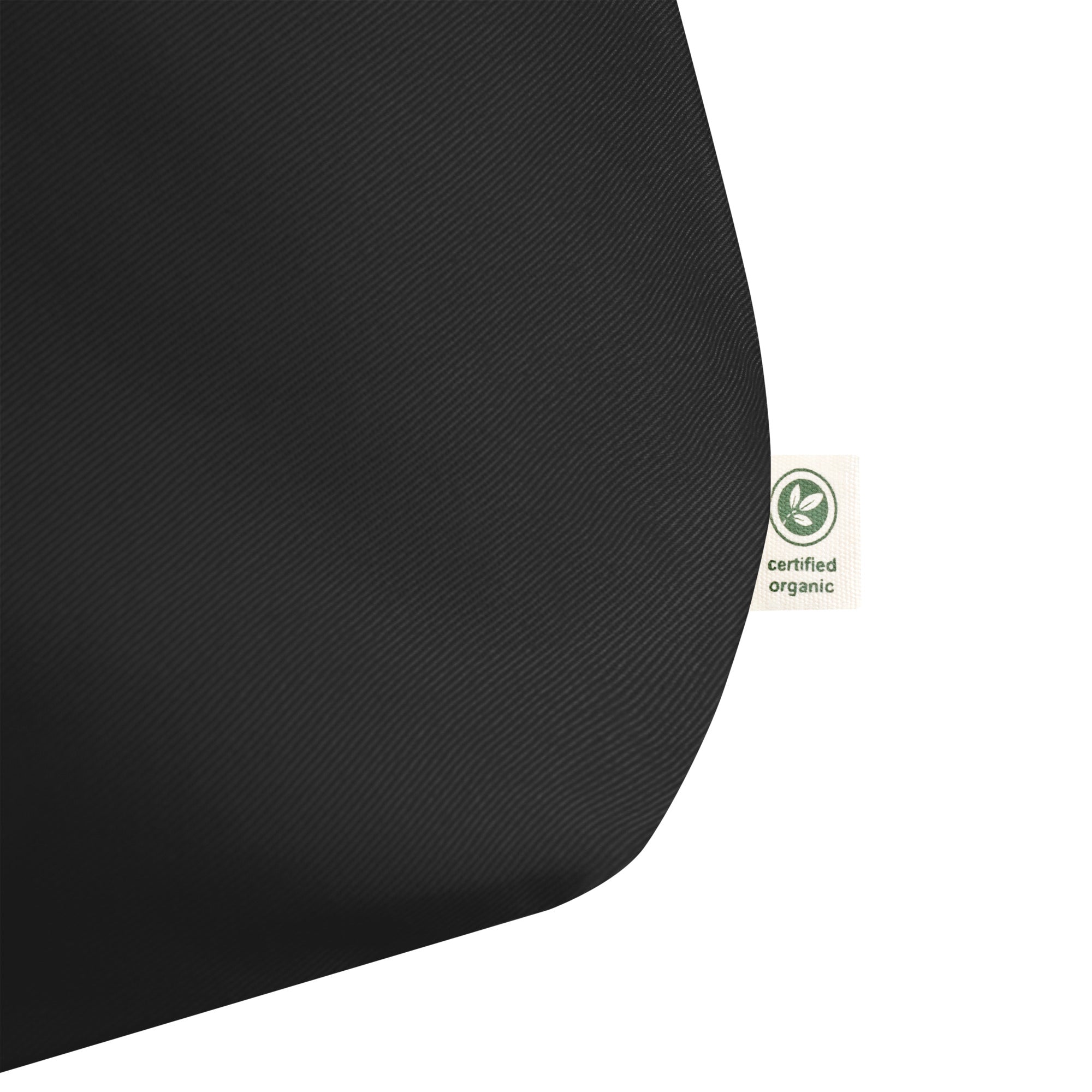 Close up of Âme Atelier embroidered large tote bag in black