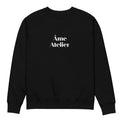 Front view of Âme Atelier signature black sweatshirt in organic cotton