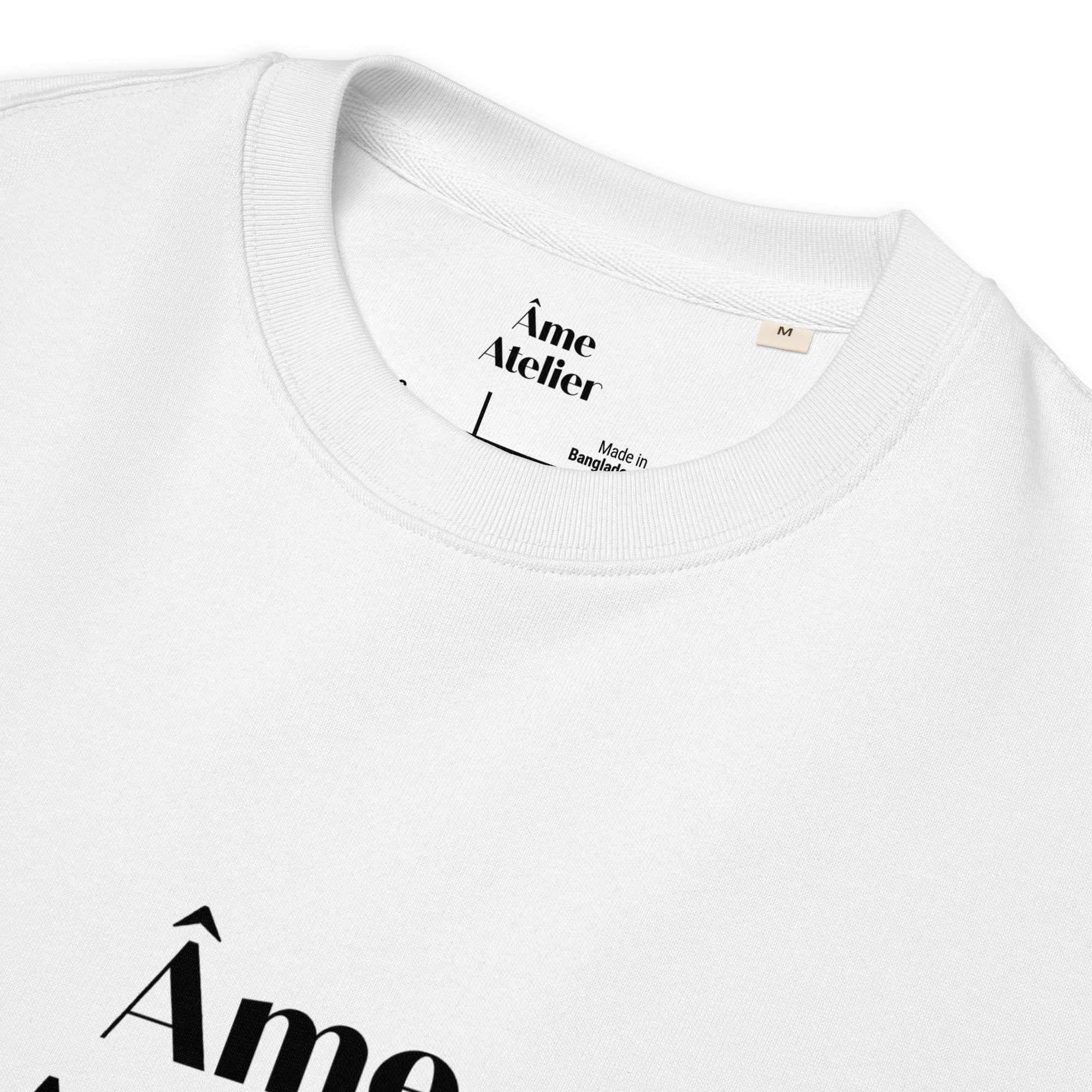 Details of Âme Atelier signature white sweatshirt in organic cotton