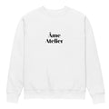 Front view of Âme Atelier signature white sweatshirt in organic cotton