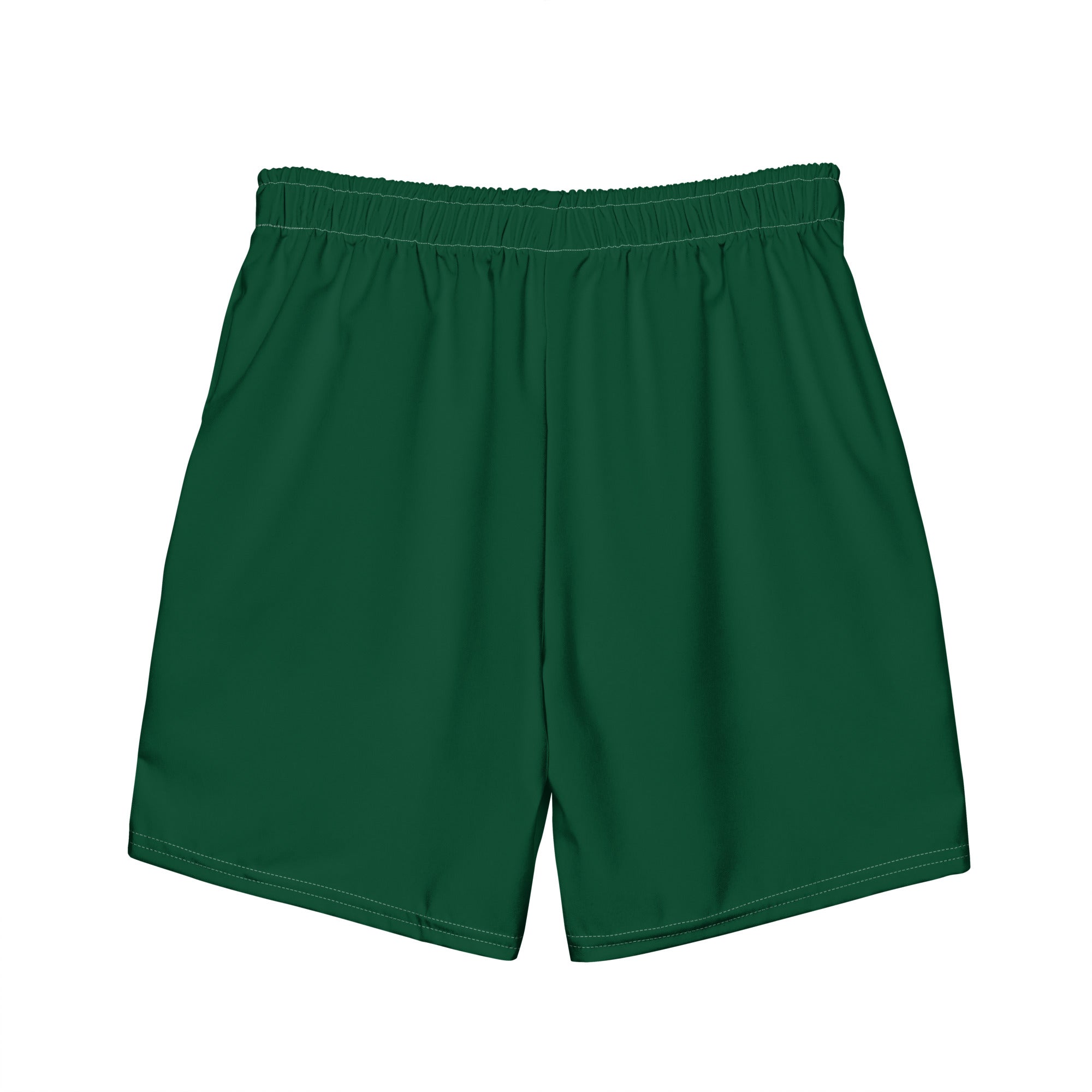 Back view of Âme Atelier swimming shorts in abyss green