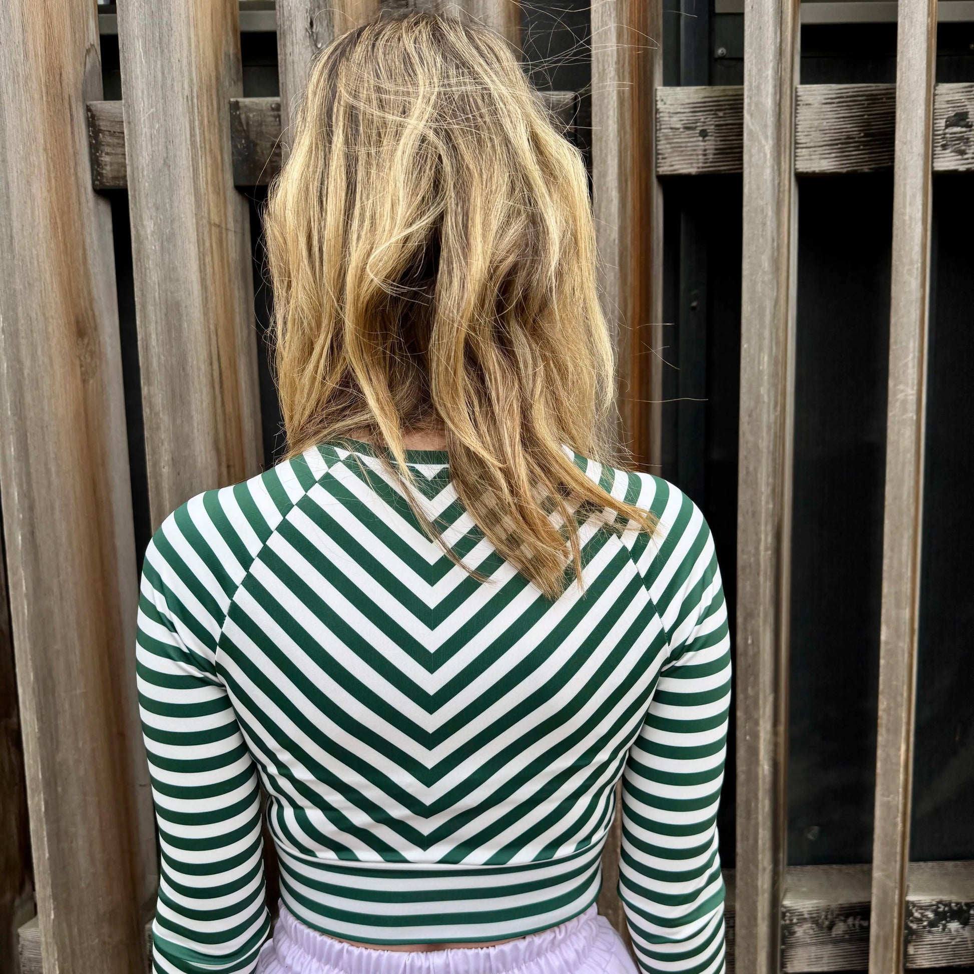 【HI FI FNK】Tate Embo Striped Longsleeve Âme Atelier - L'hypnotique crop top - abyss green