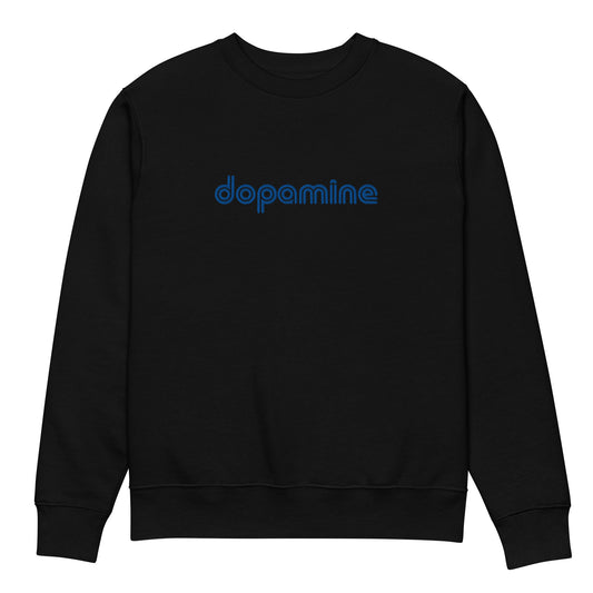Front view of Dopamine embroidered sweatshirt in black