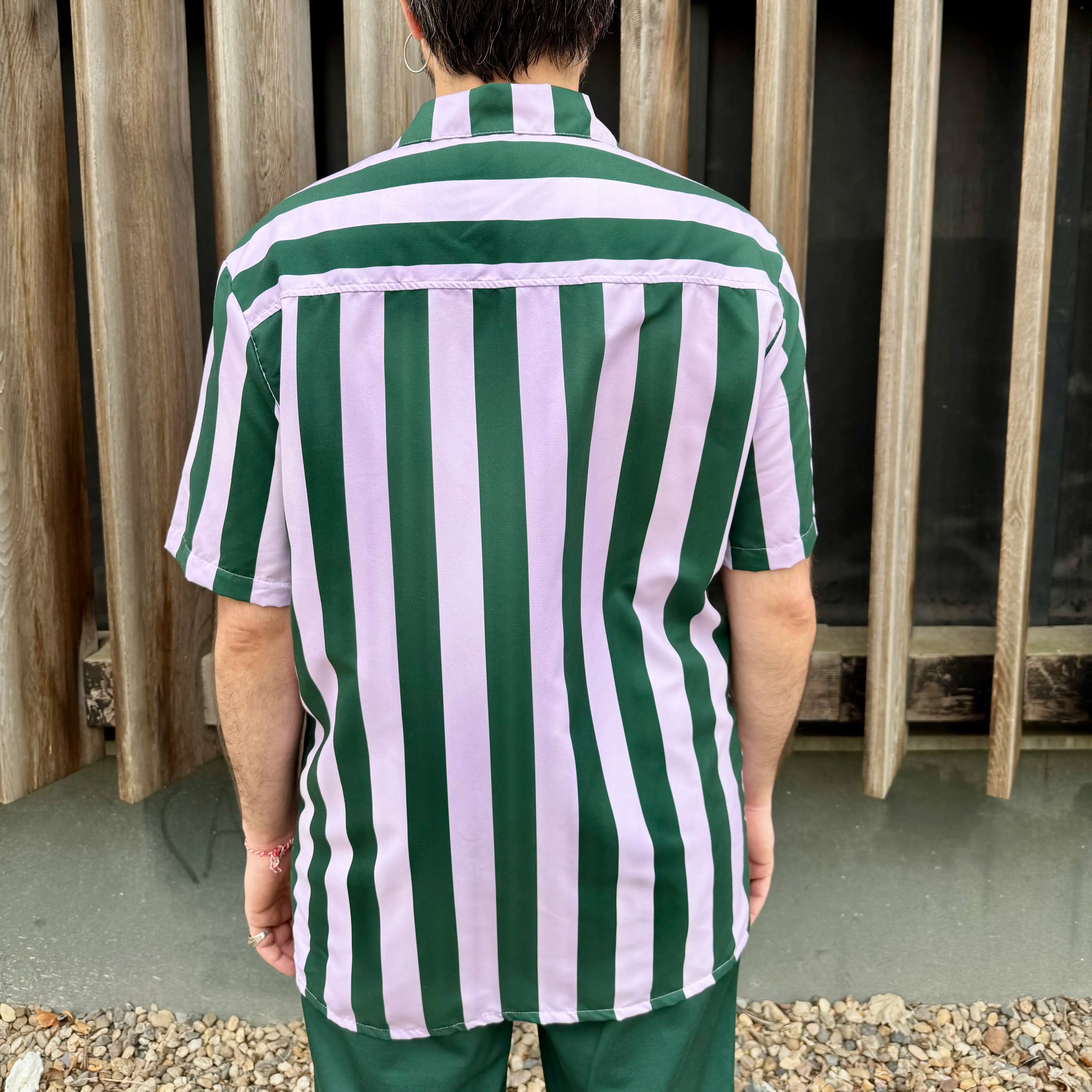 La Vibrante shirt - abyss green powder pink  Âme Atelier 