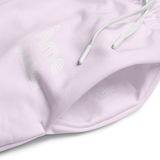 Close up of Le Cosy pants in powder pink