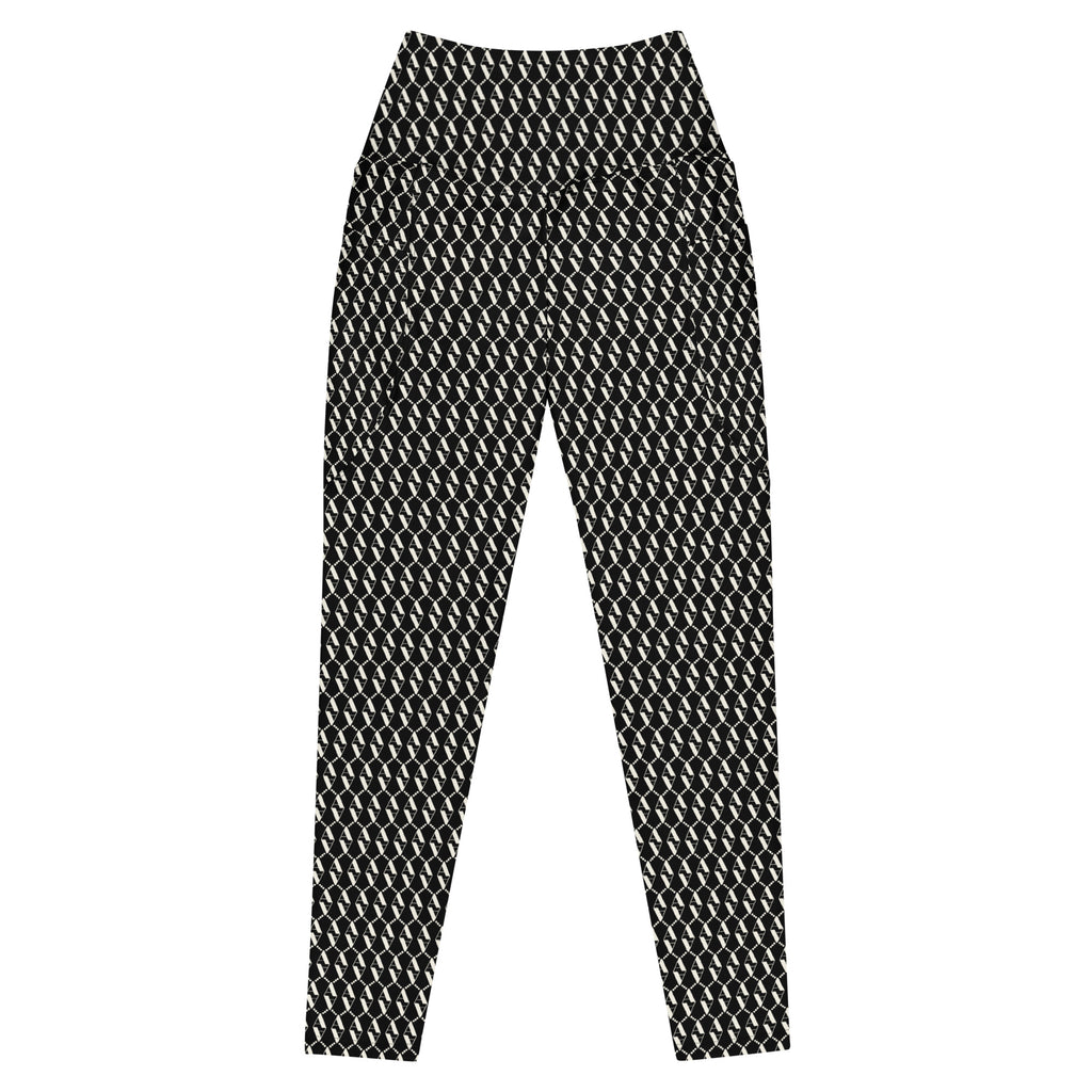 Back view of Le Monogramme recycled polyester leggings in black with iconic Â monogram printed in beige