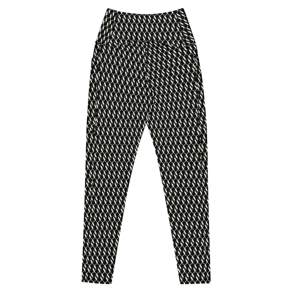 Front view of Le Monogramme recycled polyester leggings in black with iconic Â monogram printed in beige