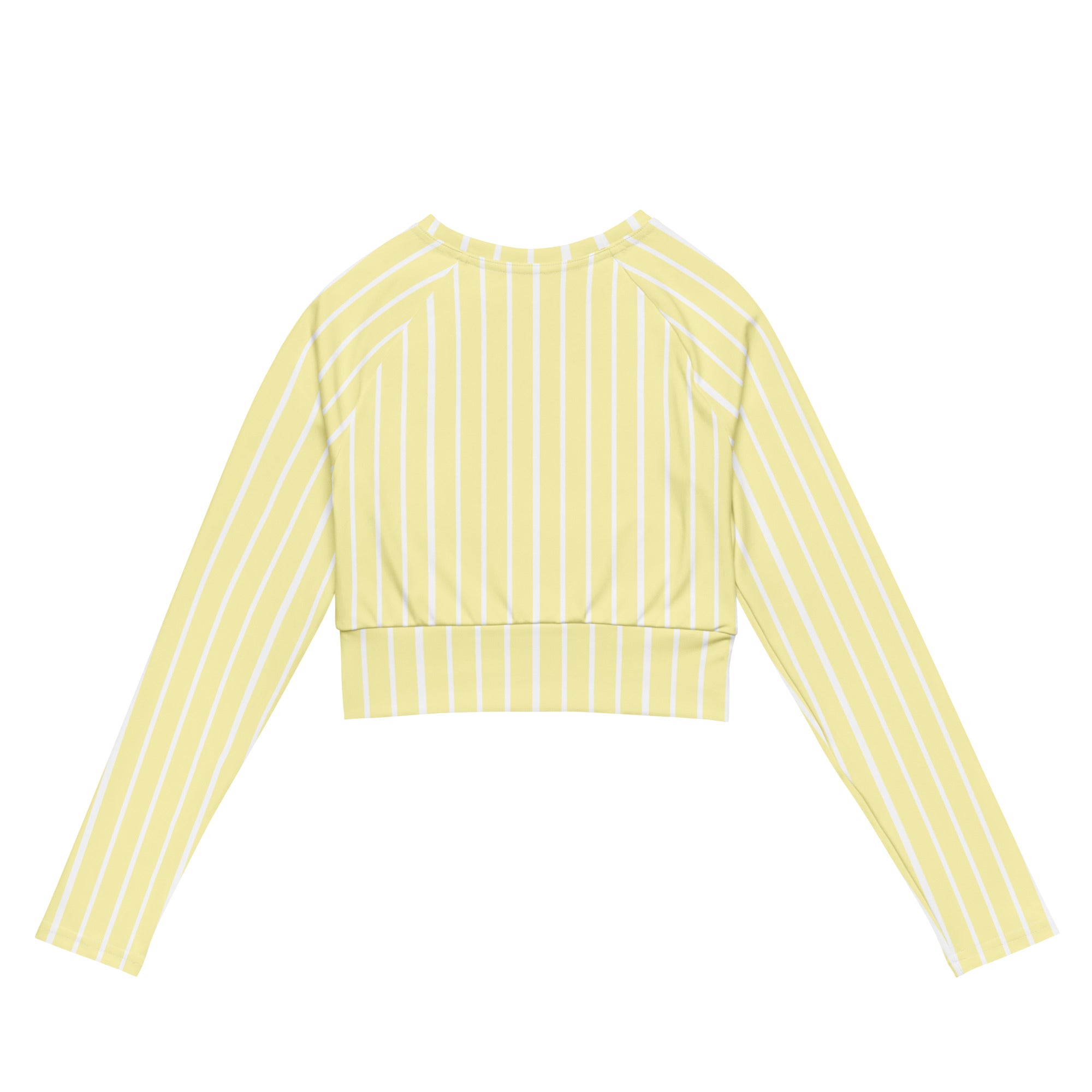 Back view of Le Rayé crop top in soft yellow