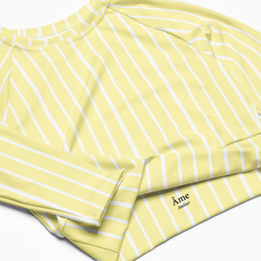 Details of Le Rayé striped crop top in soft yellow