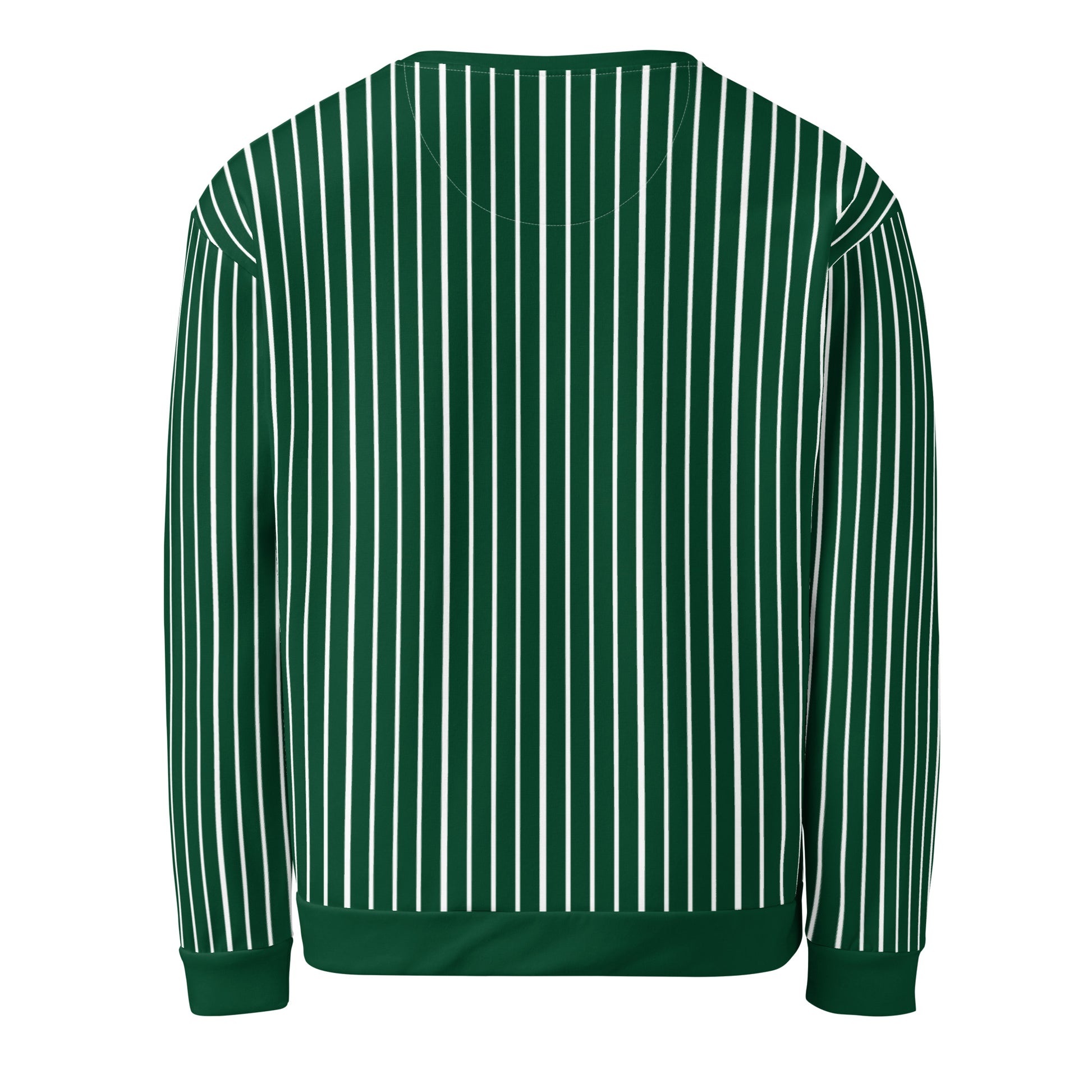 Back view of Le Rayé striped sweatshirt in abyss green