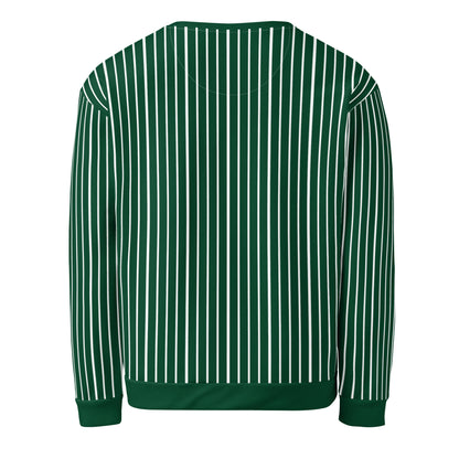 Back view of Le Rayé striped sweatshirt in abyss green