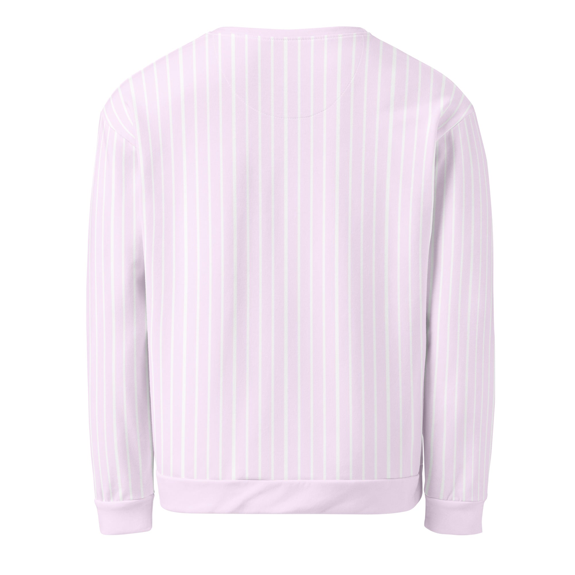 Back view of Le Rayé striped sweatshirt in powder pink