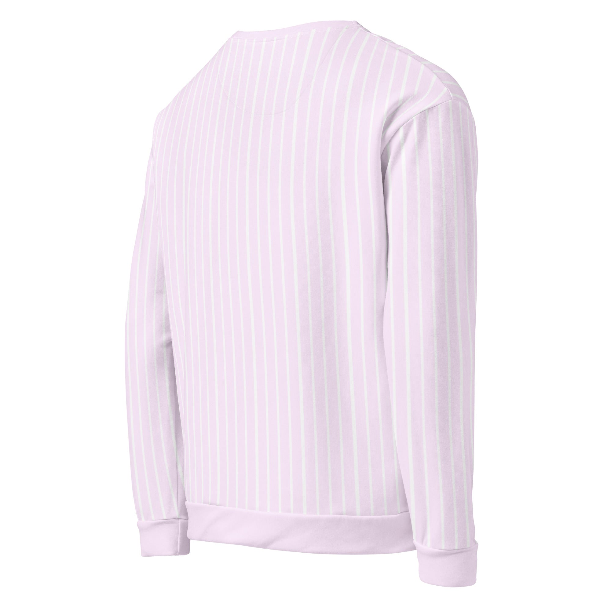 Side view of Le Rayé striped sweatshirt in powder pink