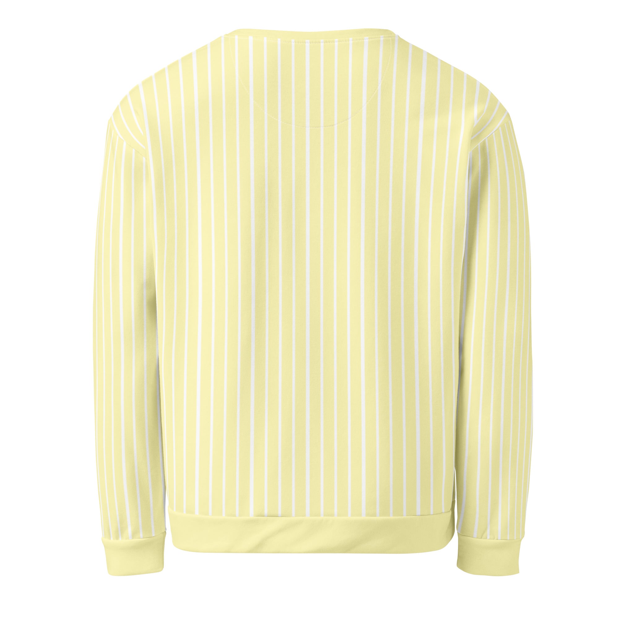 Back view of Le Rayé striped sweatshirt in soft yellow