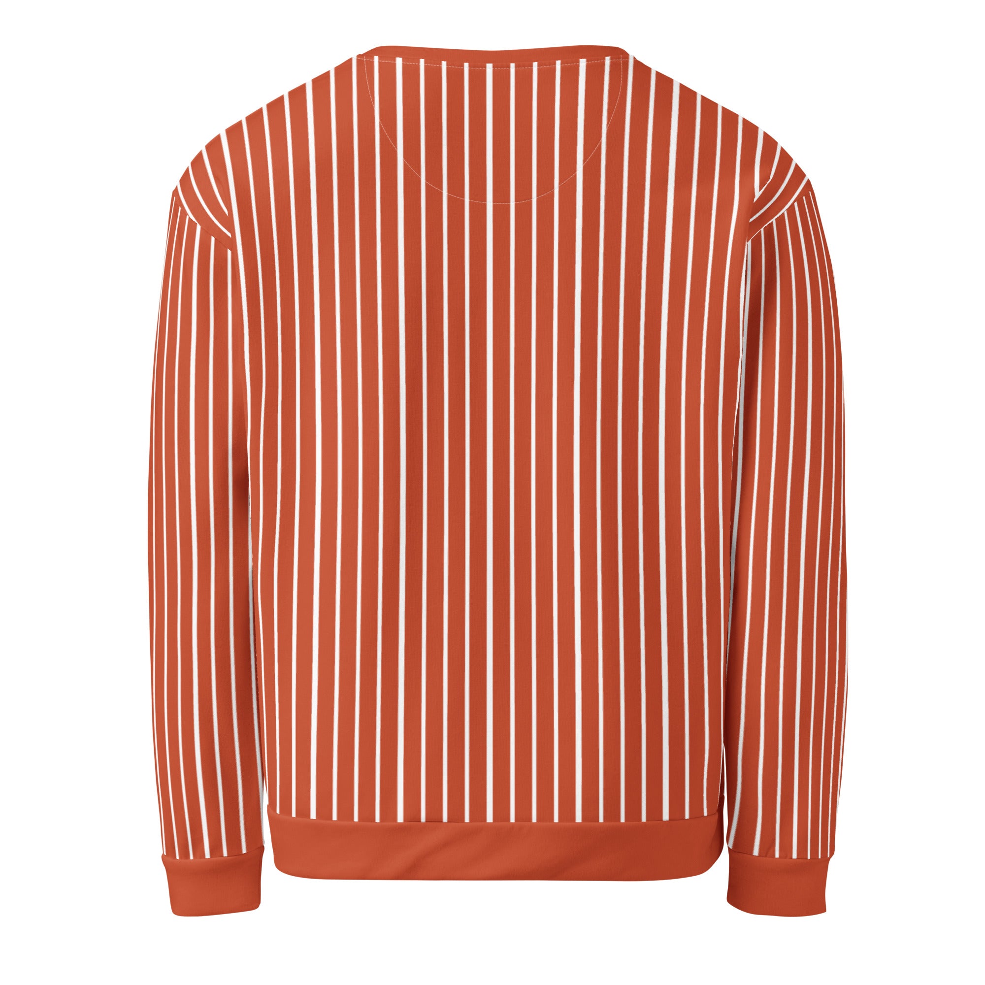 Back view of Le Rayé striped sweatshirt in terracotta
