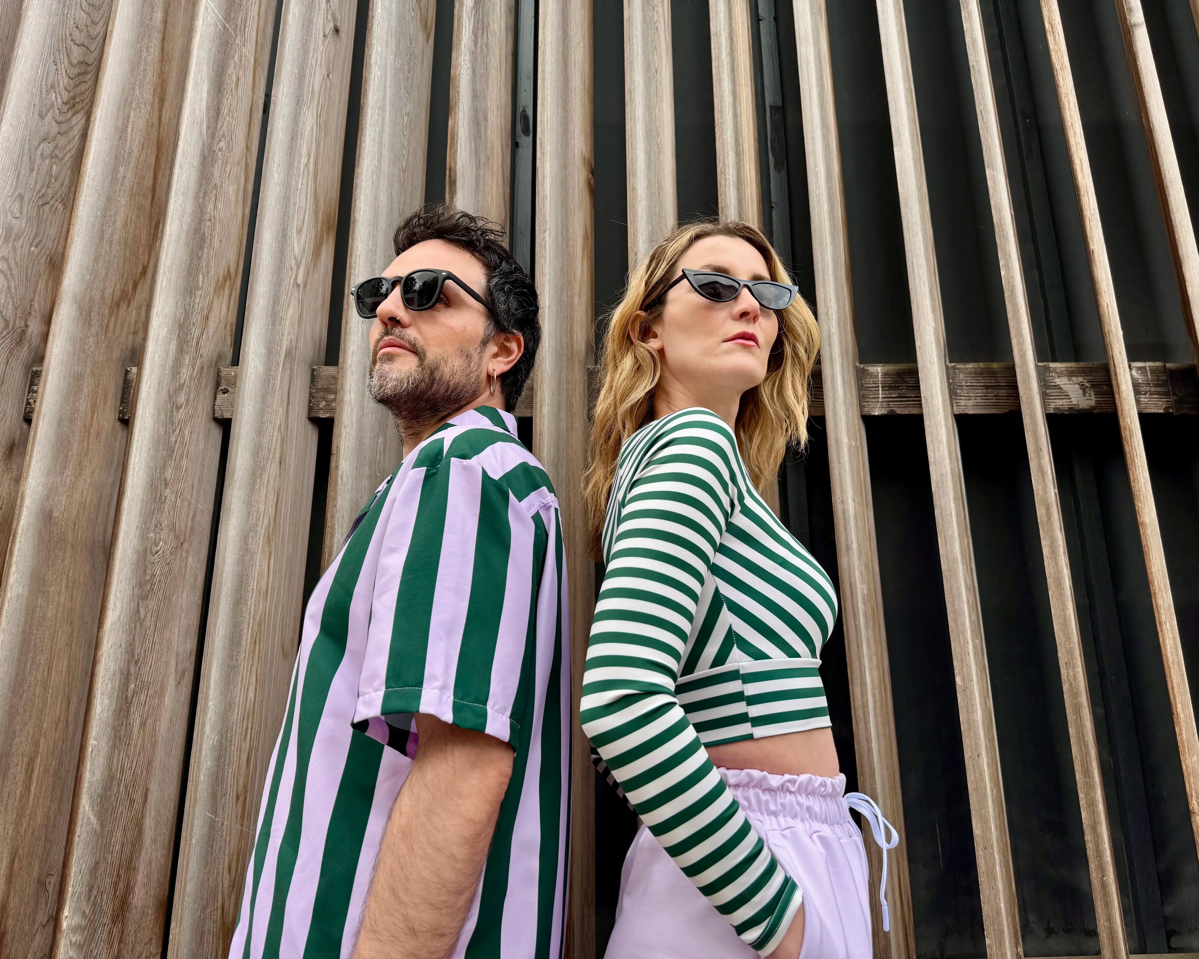 Models wearing Âme Atelier stripes