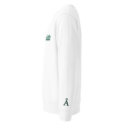 Hédoniste sweatshirt - white green  Âme Atelier 